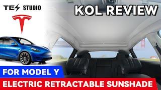 Tesla Model Y NEW Electric Sunshade with Improved Heat Reduction!#megawatts #tesstudio #elonmusk