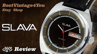 Hands-on video Review of Slava Soviet Mens Watch From 70s