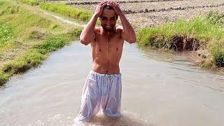 my first swimming vlog 2023 |Desi village swimming |tubewell bathing vlog |full mood swimming