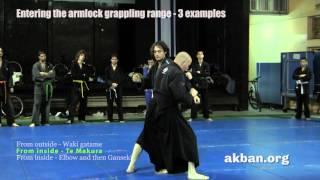 How to enter the armlock grappling range in Ninjutsu,3 examples - AKBAN Ninjutsu training