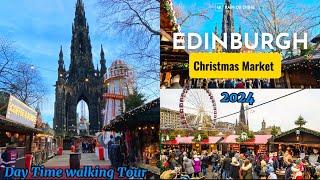 EDINBURGH Christmas Market 2024 | A Daytime Walk Through Rides, Stalls, and Festive Attractions.