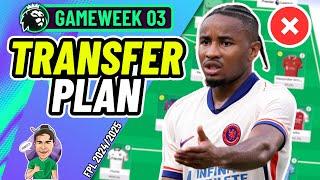 MY FPL GW3 TRANSFER PLAN | NKUNKU OUT!  | Fantasy Premier League 2024/2025!