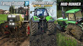 FS 22 VS Cattle and Crops vs MudRunner in MUD | Gameplay Comparison