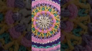 Crochet cushion mandala،#crochet #موتیف_بافی #قلاببافی