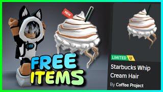 New FREE LIMITED UGC items  How to get FREE UGC LIMITED ITEMS Starbucks Whip Cream Hair on ROBLOX