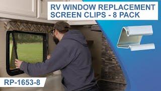 RV Window Replacement Screen Clips - 8 Pack