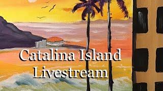 Richard Krejci  is live! Catalina Island my interpretation acrylic painting