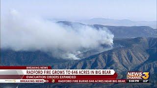 Radford Fire near Big Bear grows to 646 acres