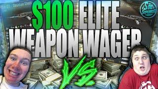 $100 ELITE WEAPON WAGER vs. @BigFoltz! "Obsidian Steed", "Goliath" & MORE! (AW Elite Wager Gambling)