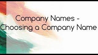 How Choose a Company Name?