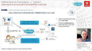 FAIRmat Tutorials 2: Demonstration of the eLabFTW and NOMAD in daily use