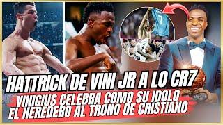  HATTRICK de VINICIUS JR celebra como su IDOLO CRISTIANO REMONTADA EPICA del MADRID  CR7 FIRMA