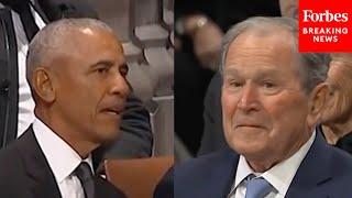 Obama And Bush Enter Washington National Cathedral For Late President Jimmy Carter's Funeral Service