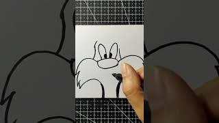 Here is my quick drawing of Sylvester Pussycat from Looney Tunes