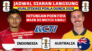 Jadwal Kualifikasi Piala Dunia 2026 - Indonesia vs Australia - Jadwal Timnas Indonesia Live RCTI