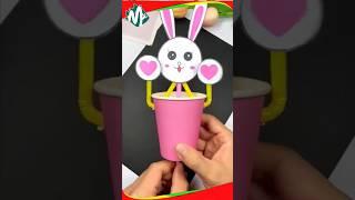Peekaboo Bunny! DIY Toy from Recycled Cups & Straws!
