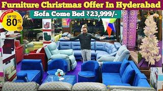 Furniture Christmas Mega Discount Sale In Hyderabad | Sofa Come Bed ₹23,999/- | Dining Table | Cot