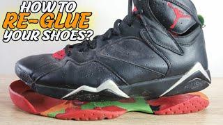 Easiest way how to RE-GLUE Jordan Shoes using BARGE CEMENT