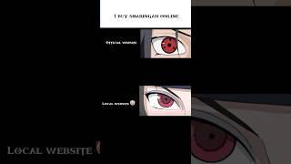 Official website ve local website #naruto #sharingan #itachi #animeshorts #shortanime
