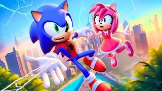 SONIC Turns Into SPIDERMAN & Rescue AMY From Danger?️| Funny Story | Sonic The Hedgehog 3 Animation