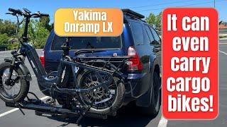 Yakima Onramp LX ebike and heavy bike hitch rack.- best hitch bike racks for heavy bikes.