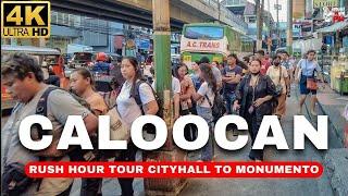 [4K] EXPLORING Caloocan City RUSH HOUR | Virtual Walk From City Hall To Monumento 2024