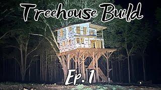 TREEHOUSE BUILD | Ep.1 ~ 18 months in 12 minutes | Beams & Floor