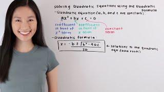 How to solve a quadratic equation using the quadratic formula | Math with Janine