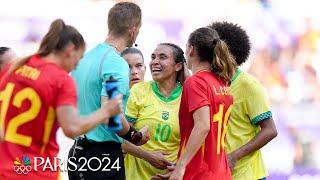 Marta receives red card in potential last match for Brazil | Paris Olympics | NBC Sports