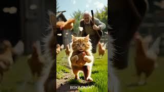 Cute Cat and Chicken videos #aishorts #cat #cutecat #ai #cute #viralshort #aicat