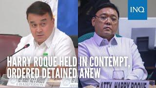 Harry Roque held in contempt, ordered detained anew