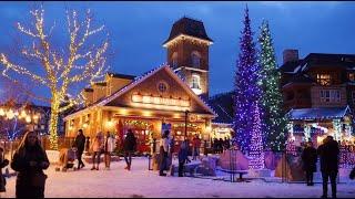 Winter CHRISTMAS VILLAGE & Christmas Lights trail at Blue Mountain Holiday Magic December 4K