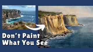 Change the mood in your painting - Ocean Cliffs Watercolour demo