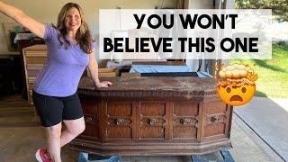 $7.41 Extreme Auction Flip Makeover - This top was SO damaged | #furnitureflip #furnituremakeover