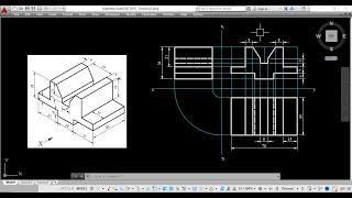 Experiment-9.1, Orthographic projections in AutoCAD (Draw FV, TV, RSV from Isometric Figure)