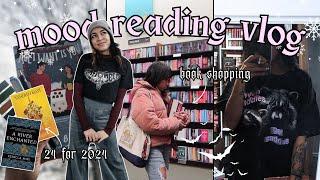 reading vlog | mood reading, 24 for 2024, book shopping, twisted retreat & trytreats unboxings