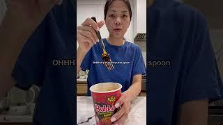 Doing the buldak 2x spicy noodle challenge