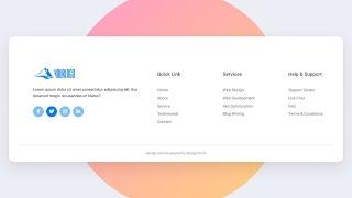 Responsive Footer Using HTML and CSS | Footer UI Design | CSS Projects