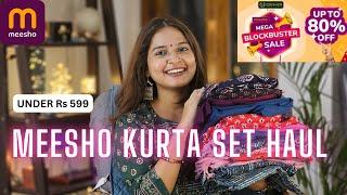 10 MEESHO Kurta Sets with Dupatta Haul | Dailywear Churidar set | ENGLISH Subtitles