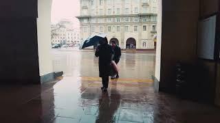 Walk in the rain in Minsk (Binaural City Sounds) 4k Rain Ambience