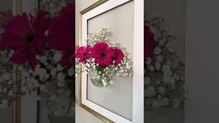 Unique & easy way to turn your flowers into a wall art! #homedecor #shorts #flowers #diyhomedecor