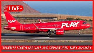  LIVE: Tenerife South Airport! Arrivals and Departures- BUSY JANUARY plane spotting Canary Islands