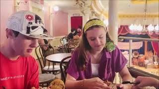 The "House-made Chocolate-Chunk Cookie Sundae" at the Golden Horseshoe at Disneyland.