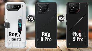 Rog Phone 7 Ultimate vs Asus Rog Phone 8 Pro vs Asus Rog Phone 9 Pro || Comparison