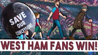 West Ham fans protests work as club change mind | 29,000 season ticket holders walk away