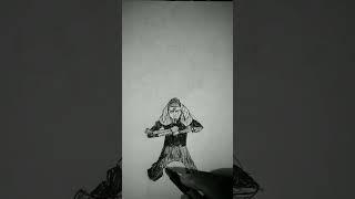 speed drawing stick man Third Hokage  #shorts #drawing #anime