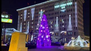 Ploiesti, Romania walk tour in center town, 5 days until Christmas