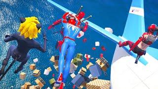 CRASHING PLANE SKYDIVE CHALLENGE with all the Superheroes