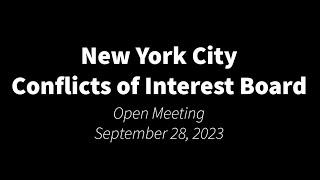 COIB Open Meeting - Sept. 28, 2023