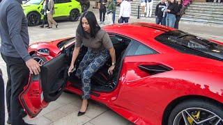 Billionaires Lifestyle - Rich Model Lady Driving Her Ferrari F8 Tributo at Casino de Monaco!!